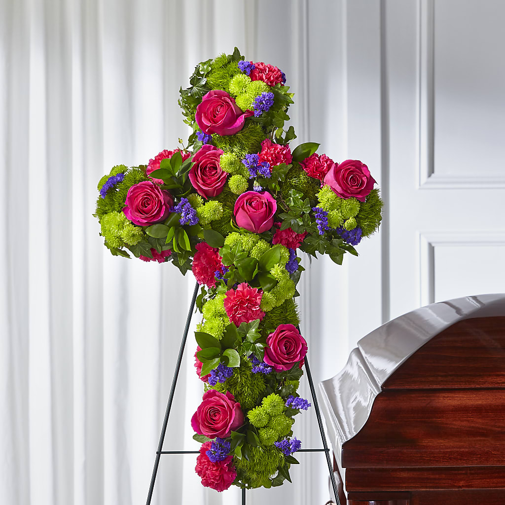Tribute Rose Floral Cross – All Of The Good Flowers, Jackson NJ