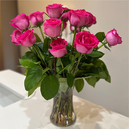 Long Stem Pink Rose Bouquet –  All Of The Good Flowers, Jackson NJ
