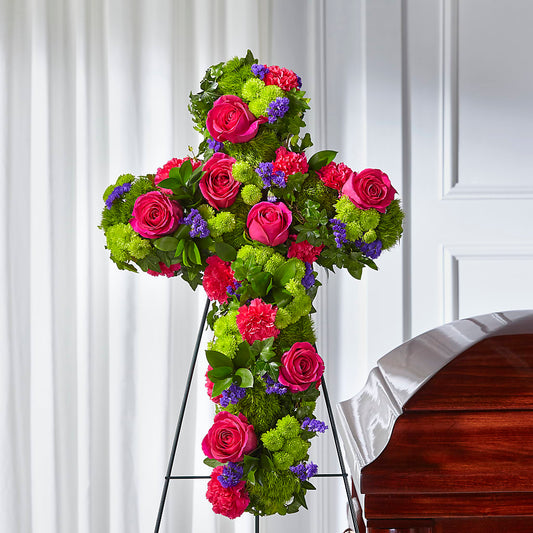 Tribute Rose Floral Cross –  All Of The Good Flowers, Jackson NJ