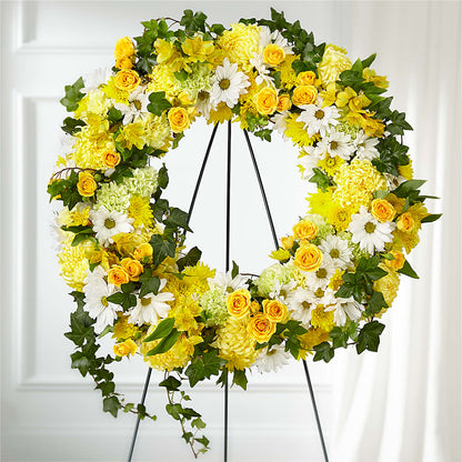 Golden Remembrance Wreath –  All Of The Good Flowers, Jackson NJ