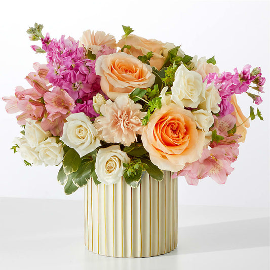 Paradise Bouquet with Ivory Vase –  All Of The Good Flowers, Jackson NJ
